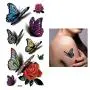 8 Sheets 3D Temporary Tattoo Sticker Butterfly Flower Design Body Chest Hand Art Decal Removable 8 Sheets 3D Temporary Tattoo Sticker Butterfly Flower Design Body Chest Hand Art Decal Removable