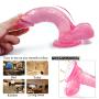 7.48-Inch High-Quality Women Mǎssǎge Toys Pink Transparent Lifelike Dîldɔ Hands Free with Suction Cup