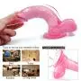 7.48-Inch High-Quality Women Mǎssǎge Toys Pink Transparent Lifelike Dîldɔ Hands Free with Suction Cup