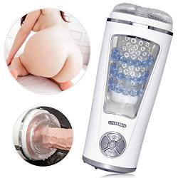 Male Automatic Piston Cup Sucking 280 Times/Min and 360° Rotating Electronic Massage Cup Males Toy
