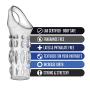 Stretchy Textured Pleasure Cock Sleeve - Male Enhancement - Prolong Erection - Sex Toy for Men (Clear)
