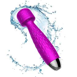 Personal Wand Massager - The Small & Strongest Waterproof Rechargeable Handheld Massager - Best for Travel - Magic Stress Away - Perfect on Back Legs Hand Pains & Sports Recovery