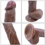 MEIJUNMAWEI 8.26inch Female Realistic Dìdlo with Suction Cup Hands-Free Flexible Toy-(Brown)