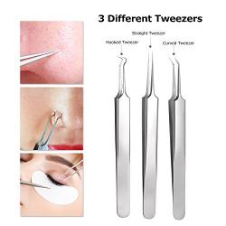 Pinkiou Blackhead Removers Comedone Pimple Removal Extractors Acne Blemish Needles Tool Kit Treatment for Whitehead Popping Zit Nose Face Skincare, 8-in-1 with Metal Case