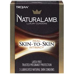 Trojan Naturalamb Natural Skin Lubricated Luxury Condoms - 3 ct, Pack of 2