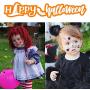 MISS FANTASY Halloween Tattoos, 192 PCS Halloween Temporary Tattoos with 32 Glow in The Dark Children Tattoos Halloween Ghost Monster Skeleton Tattoos for Kids