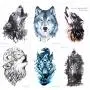 Konsait 9 Sheet Wolf Temporary Tattoo Sticker for Adult Women Men Fashion Body Art Waterproof Temporary Tattoo Fake Tattoo Arm Hand Back, 21X15cm Konsait 9 Sheet Wolf Temporary Tattoo Sticker for Adult Women Men Fashion Body Art Waterproof Temporary Tattoo Fake Tattoo Arm Hand Back, 21X15cm