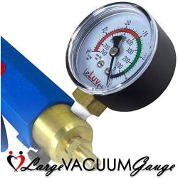 LeLuv Maxi Penis Pump Premium Blue Hose Plus Gauge with 12 inch x 2.25 inch Wide Flange Cylinder