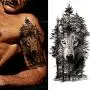 VANTATY 10 Sheets Realistic Tiger Temporary Tattoos Animals For Men Body Armband Soldier Fake Tatoo Stickers For Women Scorpion Wolf Deer Elk Eagle Bear Dot Adults Forearm Tattoos Girls Kids Teens.