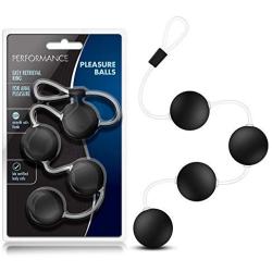 Performance Pleasure Balls (Black) – Anal Beads -  Silicone Anal Toys – Weighted Anal Beads