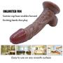 Medical Grade Silicone with Strong Suction Cup Training Expander Insert Wand Toys for Female Realistic Soft - Brown- Biyenanian1.2