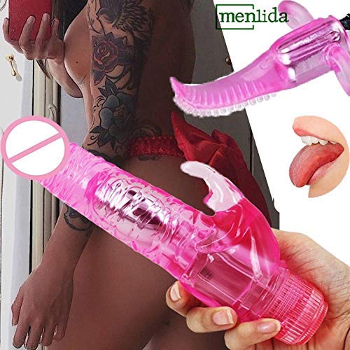 genbz Rabbit Dildo Vibrator 30 Speed Dual Vibrator Sex Toy for Woman Adult Sex Toy Sex Products Vibrators for Women(Red,Welcome)