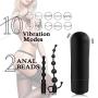 Vibrating Anal Plug Beads 10 Speeds with Enema Bulb Kit, KUUVAL Rechareable Anal Vibrator with Butt Plug Medical Silicone Douche Kit for Men Women and Couple