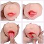 Male Masturbators Sex Toys, iMiMi 3D Realistic Vagina and Mouth Masturbator with Teeth and Tongue Masturbation Cup