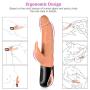 UTIMI Thrusting G-spot Vibrator Rechargeable Realistic Dildo with 8 Vibration Sex toys for Women