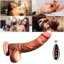 Wushuangyu Huge Vibratòr with Textured Skin for Women Vibrating Private Play - 10 Telescopic Modes, Heating, Wireless Remote Control, USB Charging - Vibrant Toy