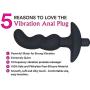 Anal Plug , YOVE Silicone 10 Mode Vibrating Butt Plug and Prostate Massager Anal Sex Toy for for Men, Women or Couples (BLACK)