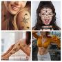 Konsait 12 Halloween Spider Face Tattoos Skull Spider Web Temporary Tattoos - Face Shoulder Arm Back Fake Tattoos Sticker for Women Men Kids Boys Halloween Cosplay Accessories