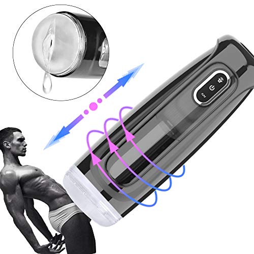 Male Masturbator Feelingirl Electric Automatic Vibration Masturbation Cup with 10 Powerful Thrusting Rotating Modes and 3D Realistic Vagina Pussy Stroker Oral Masturabator Sex Toys for Man