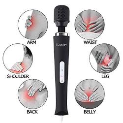 iLuxjoy Upgreded Handheld Wand Massager, Deep Tissue Massager 10 Speed Vibrations Relieves Muscle Tension Body Aches Pains Sports Recovery (Black)