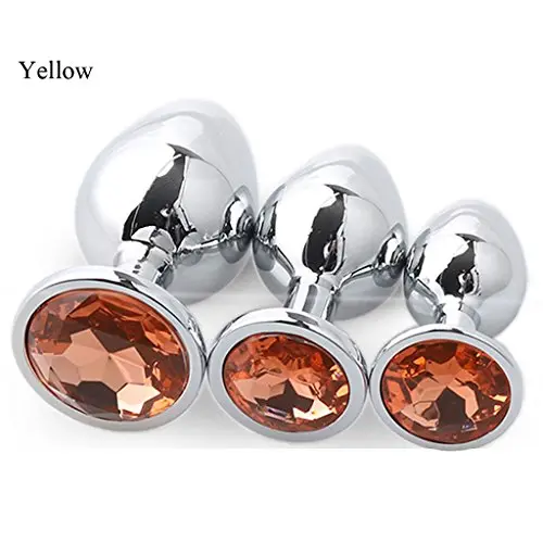 Pack of 3 Heart-Shaped Steel Jeweled Sexy Stimulation Toys Small/Medium/Large Metal Butt Trainer Toys A-n-A l P l u-G s Stainless Steel (Color : Brown) Pack of 3 Heart-Shaped Steel Jeweled Sexy Stimulation Toys Small/Medium/Large Metal Butt Trainer Toys A-n-A l P l u-G s Stainless Steel (Color : Brown)
