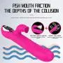 Pleasure Telescopic Cordless Sucking Dual Motor Long USB Cable Rechargeable Quiet 12 Modes Waterproof Wireless Rábbit Vǐbrǎtǒr Products Fantastic Vibrating Wand Rose Red