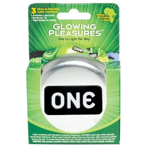 One glowing pleasures condoms - box of 3 One glowing pleasures condoms - box of 3