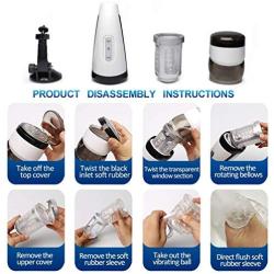 Male Automatic Pīston Cup Suckīng Voice Interaction and Telescopic Rotation Electronic Massage Cup Males Toy