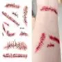 Zhenpony Halloween Temporary Tattoo Stickers, Zombie Makeup Scar, Waterproof and Non-toxic, Realistic Lasting Simulation Bleeding Fake Scar Supplies(84PCS) Zhenpony Halloween Temporary Tattoo Stickers, Zombie Makeup Scar, Waterproof and Non-toxic, Realistic Lasting Simulation Bleeding Fake Scar Supplies(84PCS)