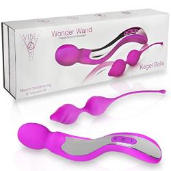 Personal Massager for Women with Free Kegel Balls or Lubricant Handheld Rechargeable Waterproof (Purple + Kegel)