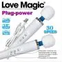Wand Massager - Love Magic 30 Speed Plug-in Full Body Massage Wand Powerful Motor Therapeutic, Electric Handheld Massager for Muscle Aches and Sports Recovery
