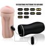 Male Masturbator With Strong Suction Base for Hands Free Fun, PALOQUETH Man Masturbation Cup with Porn Star Moaning Feature 10 Vibration Modes for Life like Experience
