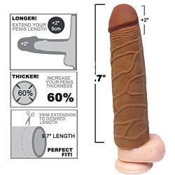 ON SALES! 9.7 Inch 70% Enlarger, ultra-lifelike Fantasy X-Tensions Perfect Penis Sleeve Extender Extension,Put It On Anything You Want