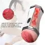 Lovely and Exercise Realistic Male Aír-cräft Cup White T-Shirt Six Toys Men 2 in 1 Vibrǎtion Deep Throat Realistic Oral Súcking Daily Waterproof Frequency Conversion Vibration-Somatosensory Interactio