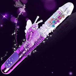 USB Charging Lengthen Vibrator, Stretch + Rotation + Vibration + G-spot Stimulation Vibrator Wand, OMGOD Bullet 36-Frequency Rabbit Vibe Clit Masturbation Dildo Female Women Sex Tools Adult Products