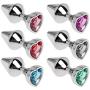 New PluStainless Steel Heart Shape Jeweled Women Men Gift