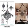 5 Sheets 13.8x24cm Sternum Chest Temporary Tattoo Big Body Art Sticker Jewelry Pendant