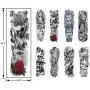 Temporary Tattoos 8 Sheets,Black Full Arm Tattoo Body Stickers for Men Women Adults Kids Temporary Tattoos 8 Sheets,Black Full Arm Tattoo Body Stickers for Men Women Adults Kids