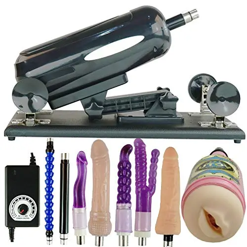 FREDORCH F2 Automatic Sex Machine Retractable Gun Female Masturbation Pumping Gun with 8 Attachments, Dildo and Oral Masturbator Adult Toy for Man (US Style F2-A)