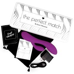 The Perfect Match - Flexible Rabbit Vibrator Sex Toy with 10 Powerful Settings for Women & Couples, Waterproof, Rechargeable, Quiet, by Sweet Vibrations (Lavender)