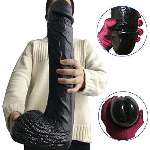 Super Huge Realistic Dildo, 16.15 Inch Long 3.15 Inch Thick Big Dick Cock Sex Toys for Women Masturbation, Couple Flirt (Black)