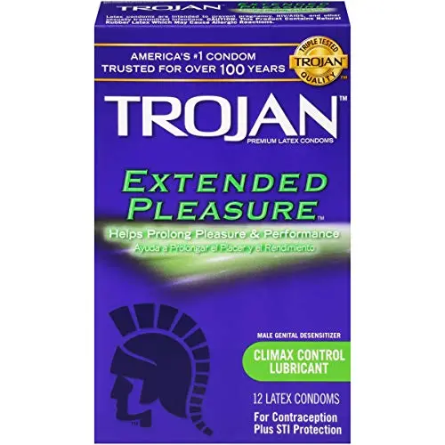 Trojan Pleasures Extended - Extend Your Pleasure With Just A Hint Of Numbing Agent 12pk Trojan Pleasures Extended - Extend Your Pleasure With Just A Hint Of Numbing Agent 12pk