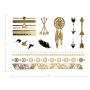 Terra Tattoos Small Temporary Tattoos - 125 Black Gold Tattoos