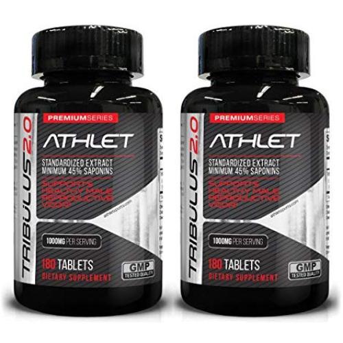 Tribulus 1000 mg 180 Tabs 2 Pack - Natural Powerful Male Performance | Supports Muscle Growth | Stamina | Vitality | Promotes Energy | Endurance