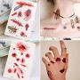Halloween Temporary Tattoo Stickers Day of the Day Temporary Tattoos 30 Sheets Blood Scar Water Proof Temp Tattoos for Women Kids Girls Hand Face Leg Arm Neck Body Art Decorations Cosplay Supplies