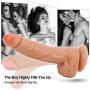Realistic Dildo for women with Flared Suction Cup liquid Silicone Dildo Flexible real Penis Dong for Hands-free Vaginal G-spot and Anal Play sexy toy for female Masturbation with real experience