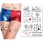 Leoars Joker Tattoo Stickers, 3-Sheet Harley Quinn Temporary Tattoos and 3-Sheet Fake Joker Suicide Squad Tattoos for Adult Men Women Kids Halloween Costume Cosplay Parties Accessories