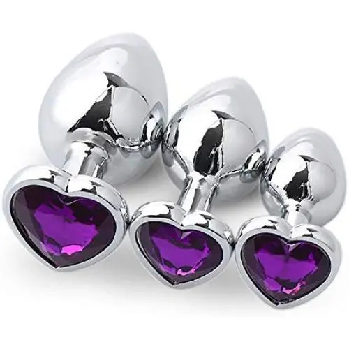 Waterproof Adult Sex Toys 3Pc Heart Butt Plug Shaped Base with Jewelry Birth Stone Butt-Anal-Play Heart Jewel Anal Plug Butt Plug Sex Games (Blue) (Purple) Waterproof Adult Sex Toys 3Pc Heart Butt Plug Shaped Base with Jewelry Birth Stone Butt-Anal-Play Heart Jewel Anal Plug Butt Plug Sex Games (Blue) (Purple)