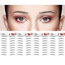 DAGEDA Black 36 Pairs 4 PC Eyebrow Transfers Stickers, Long Lasting Natural Waterproof Bionic Eyebrow Water Transfer Tattoo Eyebrow Sticker For Woman Man Makeup Tool（Black 04）