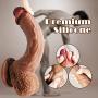 8.3 Realistic Dildo Dual-Layer Liquid Silicone Dildo with Strong Suction Cup,Oixgirl Lifelike Penis Sex Toy Flexible G Spot Dildo with Curved Shaft and Balls